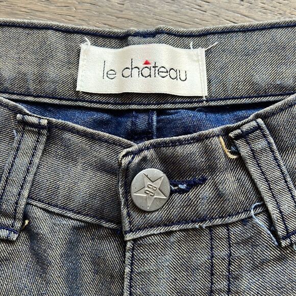 Le Château | Vintage 90’s Gold/Blue Shiny Flare Pants - Picture 6 of 10